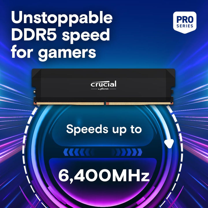 Crucial Pro DDR5 64 GB (2×32 GB) 6000 MHz CL40 – Kit Negro