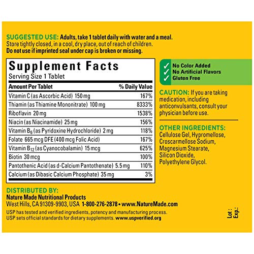 Nature Made Super B-Complex + Vitamina C 140 tabletas