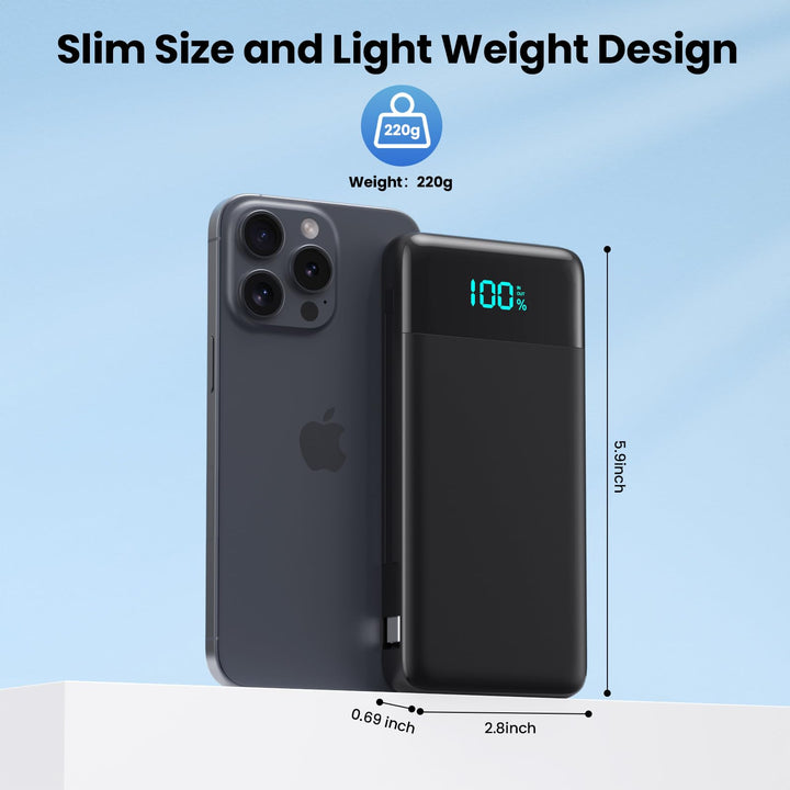 Fochew Power Bank 13800 mAh con enchufe y carga rápida USB-C