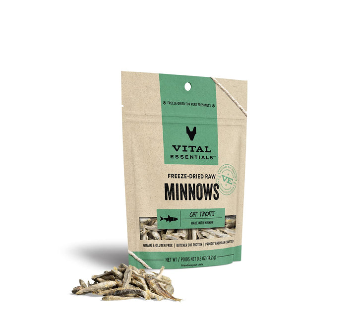 Snacks Vital Essentials Minnows gatos liofilizados 0.5 oz