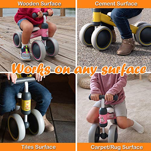 Bicicleta de equilibrio BEKILOLE Princess 4 ruedas con luces LED para bebe