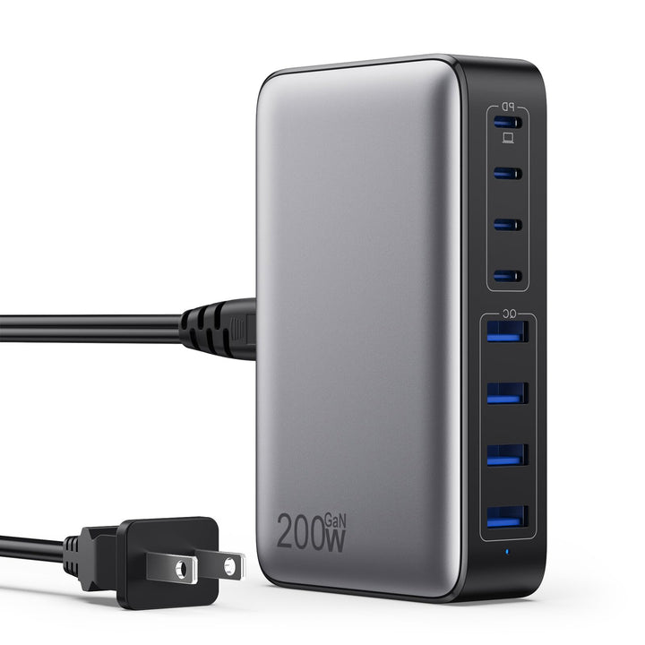 Cargador GKUTW 200W GaN III 8 Puertos USB-C PD Negro
