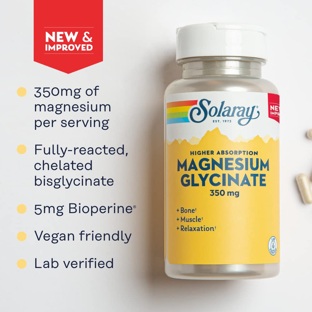 SOLARAY Magnesio Bisglicinato 120 Capsulas | Alta Absorcion