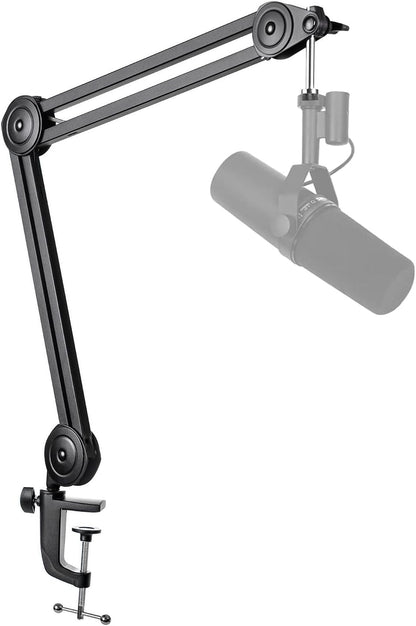 FIFINE Microphone Arm Stand-Heavy Duty Boom Arm, Suspension Scissor Adjustable Mic Stand with Desk Mount, 5/8" Screw, Cable Ties, for Recording Gaming Streaming Podcasting-Bm63