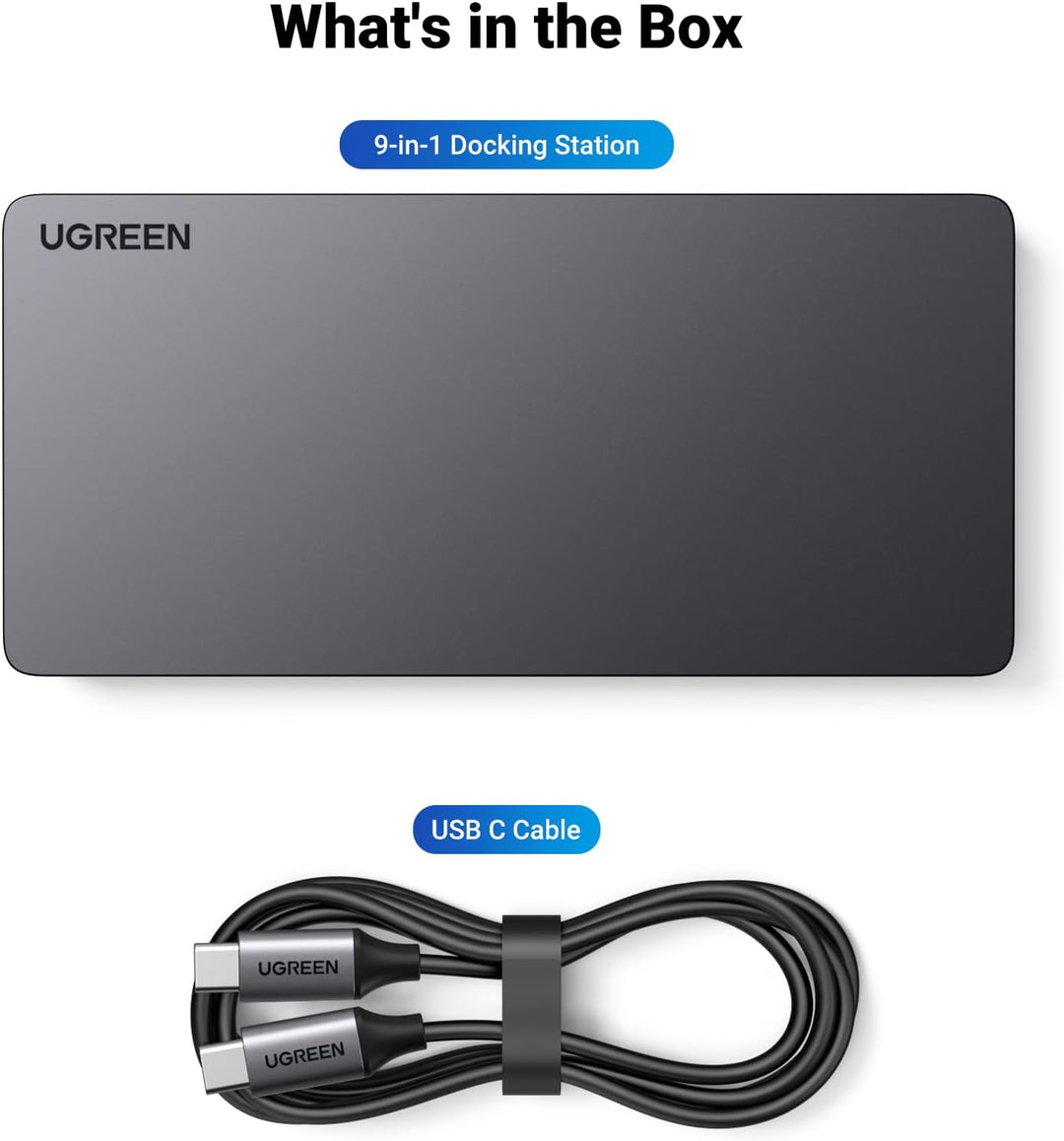 UGREEN Revodok Pro 209 USB C Docking Station, Displaylink 9-In-1 Dual 4K@60Hz Monitor Dock for Macbook & Windows with 2 DP & 2 HDMI, 10 Gbps USB C & USB-A Data Ports, 100W PD, Gigabit Ethernet