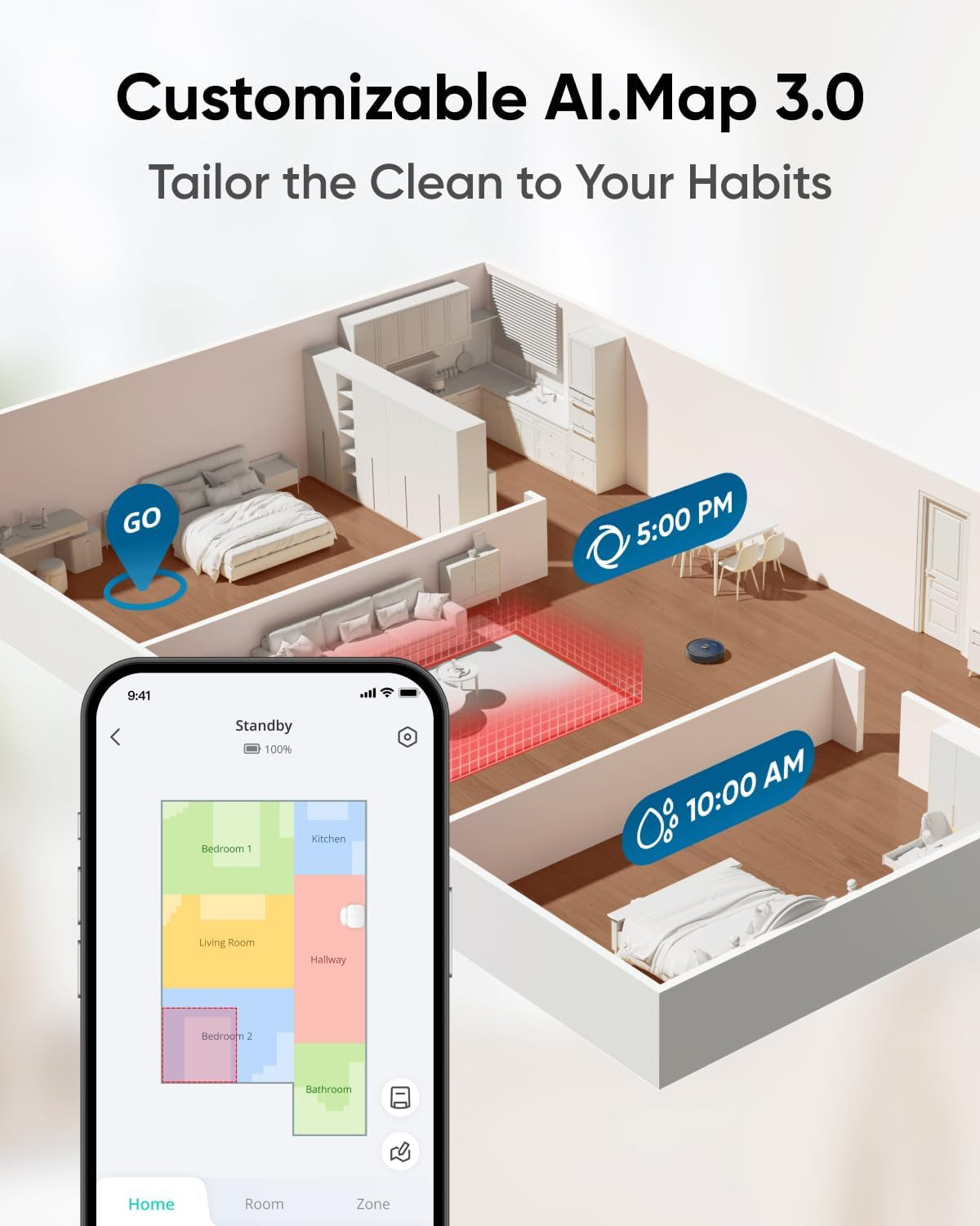 Eufy X10 Pro Omni Robot Vacuum and Mop with 8,000 Pa Suction, Dual Mops with 12 Mm Auto-Lift and Carpet Detection, AI Obstacle Avoidance, Auto Mop Washing, Auto Drying, Self-Emptying, Self-Refilling