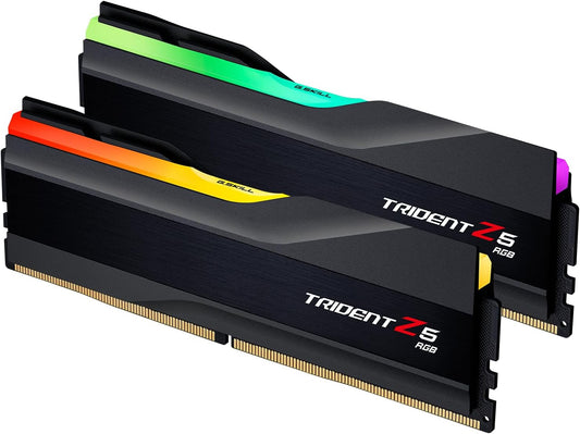 G.SKILL Trident Z5 RGB Series (Intel XMP 3.0) DDR5 RAM 64GB (2X32Gb) 6400Mt/S CL32-39-39-102 1.40V Desktop Computer Memory UDIMM - Matte Black (F5-6400J3239G32GX2-TZ5RK)