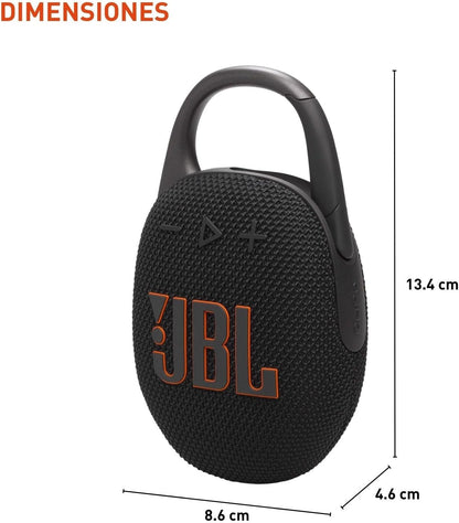 JBL Clip 5 - Ultra-Portable, Waterproof & Dustproof Bluetooth Speaker, Big Pro Sound with Punchy Bass, Integrated Carabiner, up to 12 Hours of Play, Made in Part with Recycled Materials (Black)
