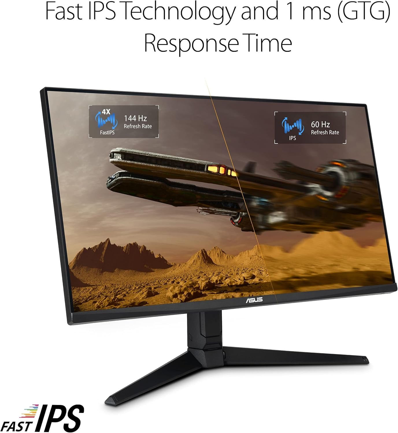 ASUS TUF Gaming 28” 4K 144HZ DSC HDMI 2.1, Monitor (VG28UQL1A) - UHD (3840 X 2160), Fast IPS, 1Ms, Extreme Low Motion Blur Sync, G-SYNC Compatible, Freesync Premium, Eye Care, DCI-P3 90%,BLACK