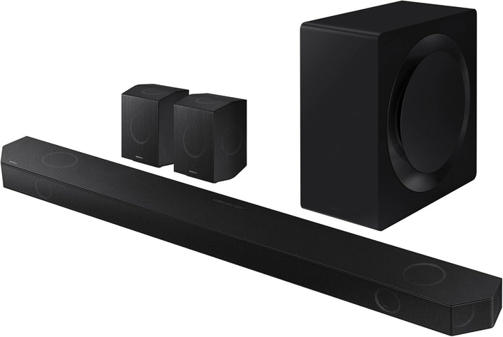 SAMSUNG Q990D 11.1.4Ch Soundbar W/Wireless Dolby Atmos Audio, Rear Speaker Included, Q-Symphony, Spacefit Sound Pro, Adaptive Sound, Game Mode Pro with Alexa Built-In, HW-Q990D/ZA