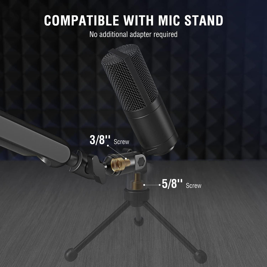 FIFINE XLR Microphone, Condenser Podcast Mic for Recording, Vocal, Voice-Over Streaming, Podcast, Singing, Cardioid Studio Microphone, Metal Material, Black-K669C