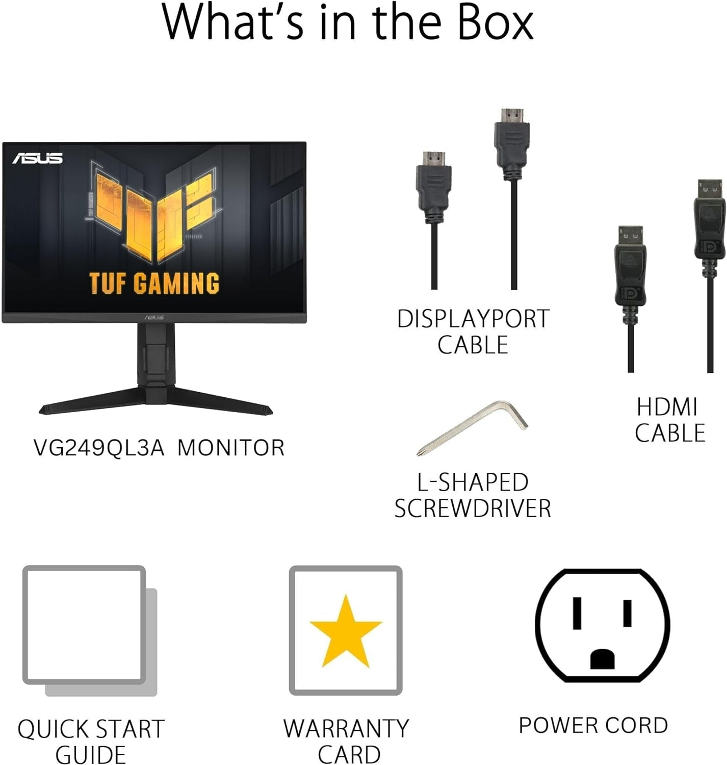 ASUS TUF Gaming 24” (23.8” Viewable) 1080P Monitor (VG249QL3A) - Full HD, 180Hz, 1Ms, Fast IPS, ELMB, Freesync Premium, G-SYNC Compatible, Speakers, Displayport, Height Adjustable, 3 Year Warranty