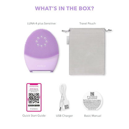 FOREO Luna 4 plus Facial Cleansing Brush | near Infrared Light Therapy + LED Red Light Therapy Deep Thermo Cleansing Facial | anti Aging Microcurrent Facial Device | Normal Skin