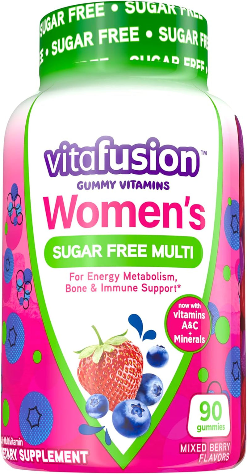 Vitafusion Women’S Sugar Free Daily Multivitamin Supplement, Keto Diet Friendly Adult Gummy Vitamin for Energy, Bone & Immune Support*, 90 Count