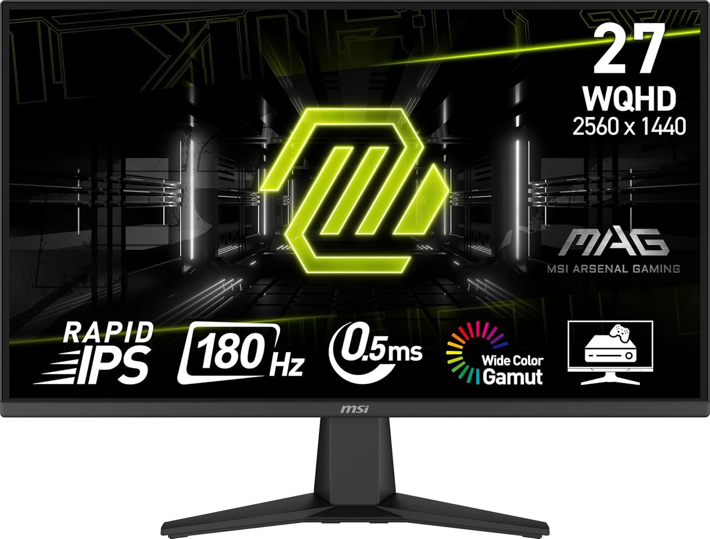 MSI MAG 275QF 27-Inch 2K Gaming Monitor, 2560 X 1440 (UHD), 0.5Ms Response Time, 180Hz, HDR Ready, HDMI, DP Port, Tilt Adjustable