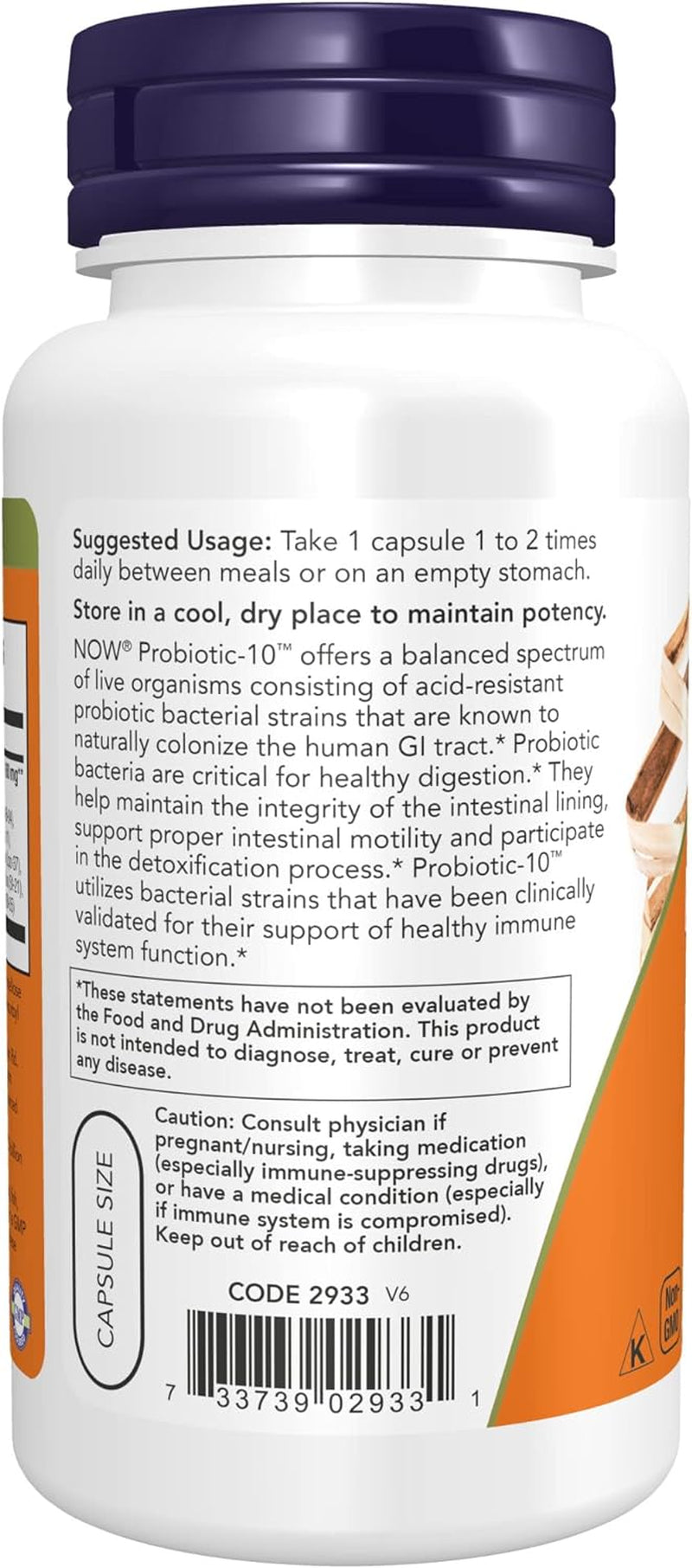 NOW Foods Supplements, Probiotic-10™, 25 Billion, with 10 Probiotic Strains, Dairy, Soy and Gluten Free, Strain Verified, 100 Veg Capsules