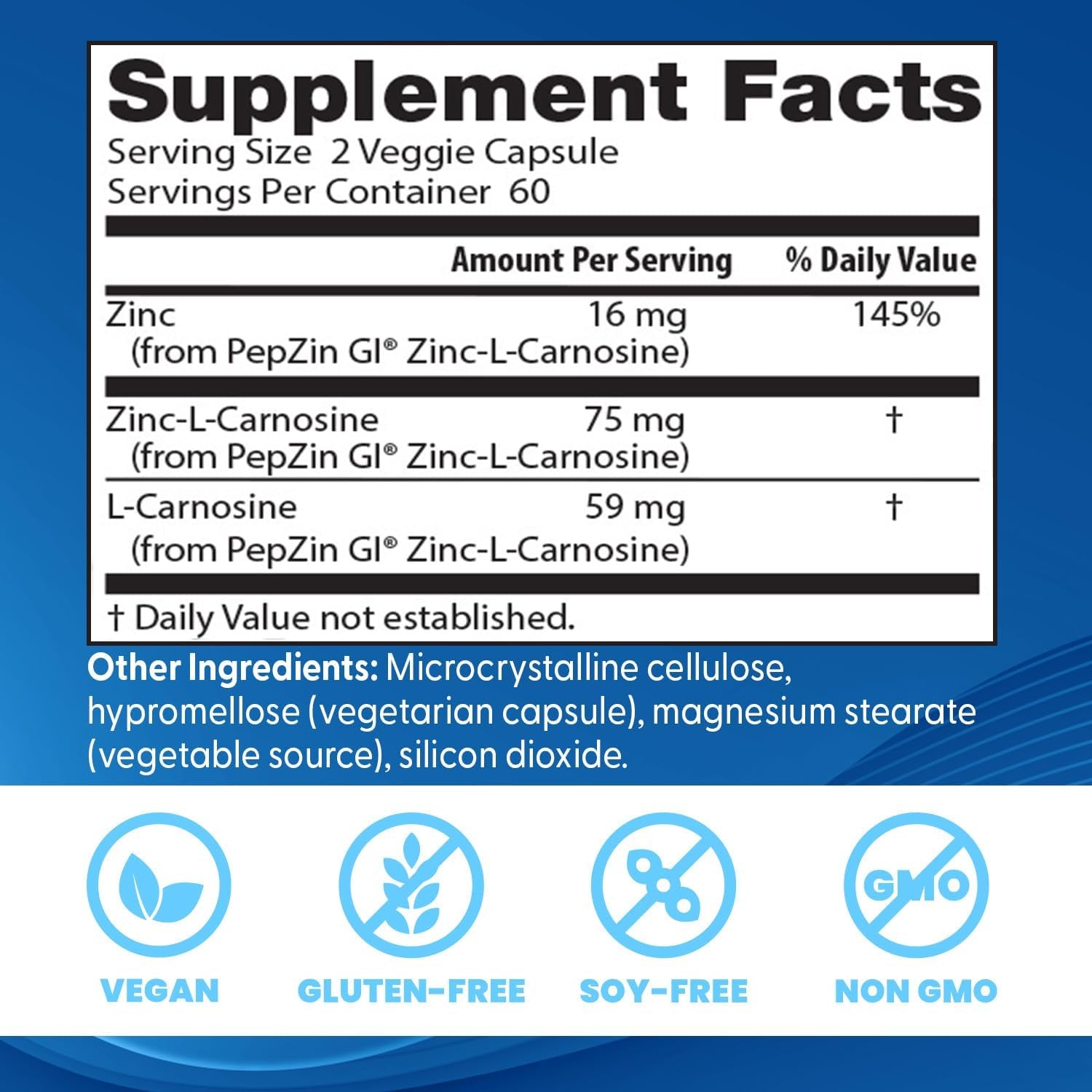 Doctor'S Best Pepzin GI, Zinc-L-Carnosine Complex, Non-Gmo, Vegan, Gluten Free, Soy Free, Digestive Support, 120 Veggie Caps