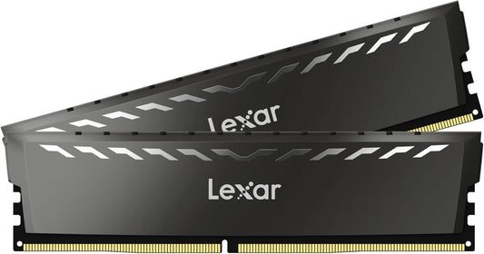 Lexar 32GB (2X16Gb) THOR DDR4 RAM 3200Mt/S CL16 1.35V Desktop Memory with Heatsink, AMD Ryzen & Intel XMP 2.0, Black (LD4U16G32C16LG-RUD)