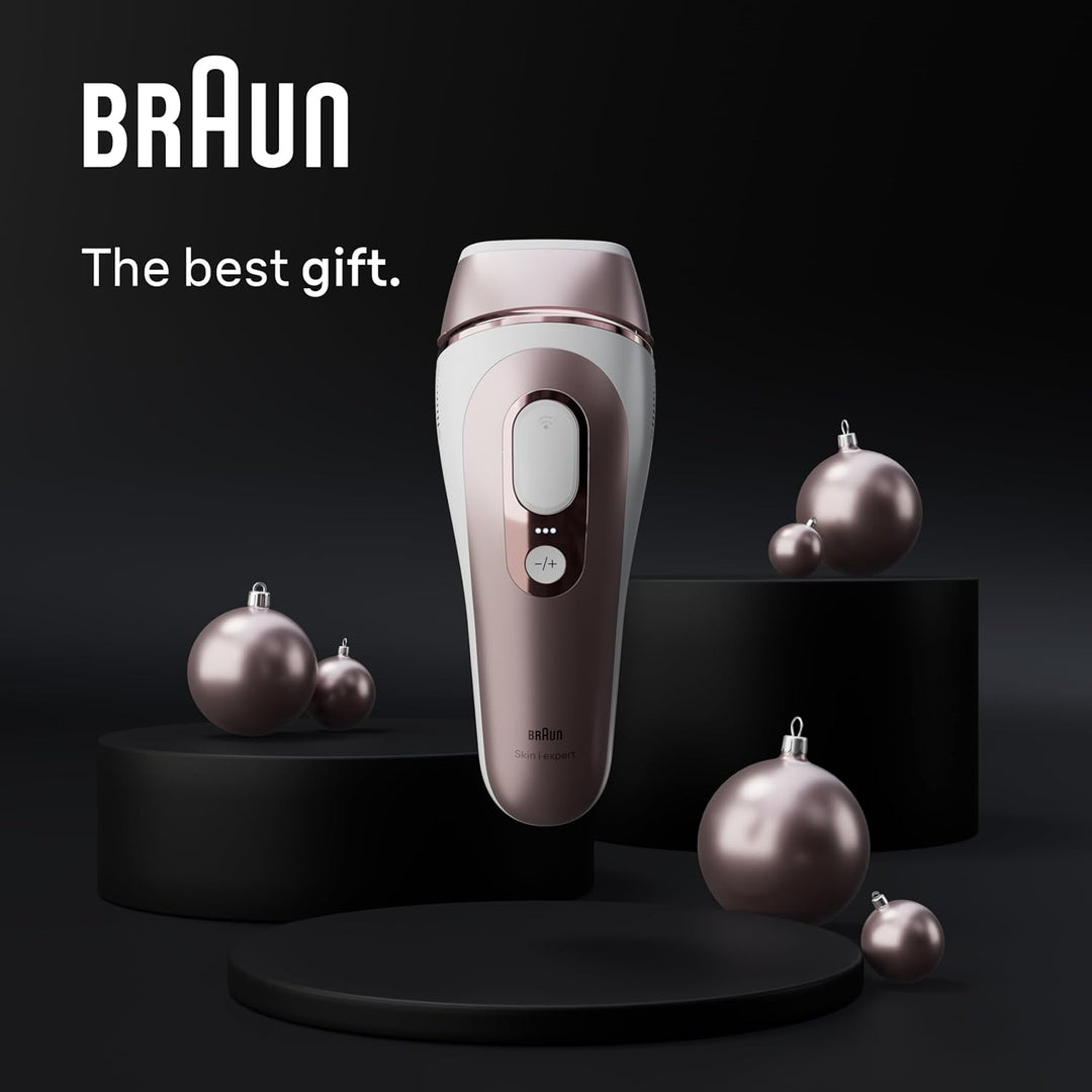 Braun IPL Skin I·Expert, at Home Laser Hair Removal, Holiday Gifts for Women and Men with Free App, Vanity Case, Venus Razor, 4 Smart Heads, PL7387