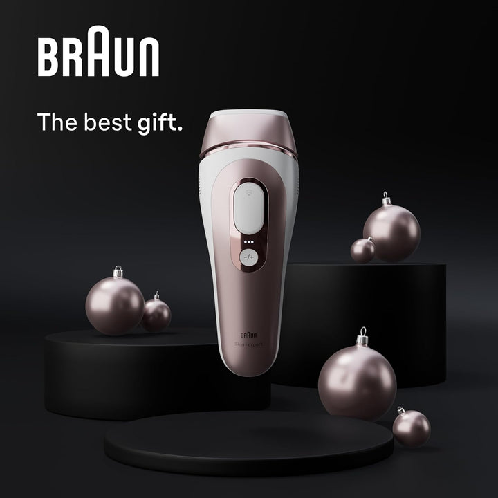 Braun IPL Skin I·Expert, at Home Laser Hair Removal, Holiday Gifts for Women and Men with Free App, Vanity Case, Venus Razor, 4 Smart Heads, PL7387