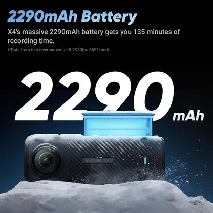 Insta360 X4 Motorcycle Bundle- 8K Waterproof 360 Action Camera, 4K Wide-Angle Video, Invisible Selfie Stick, Removable Lens Guards, 135 Min Battery Life, AI Editing, Stabilization, No Micro SD Card