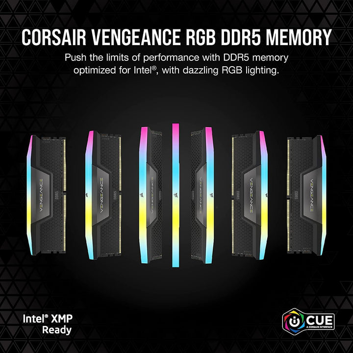 CORSAIR VENGEANCE RGB DDR5 32 GB (2×16) 6000 MHz CL36 – Kit Negro