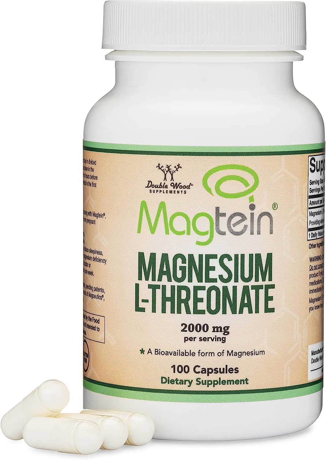 Double Wood Magnesio L-Threonate 100 Capsulas | Alta Absorcion