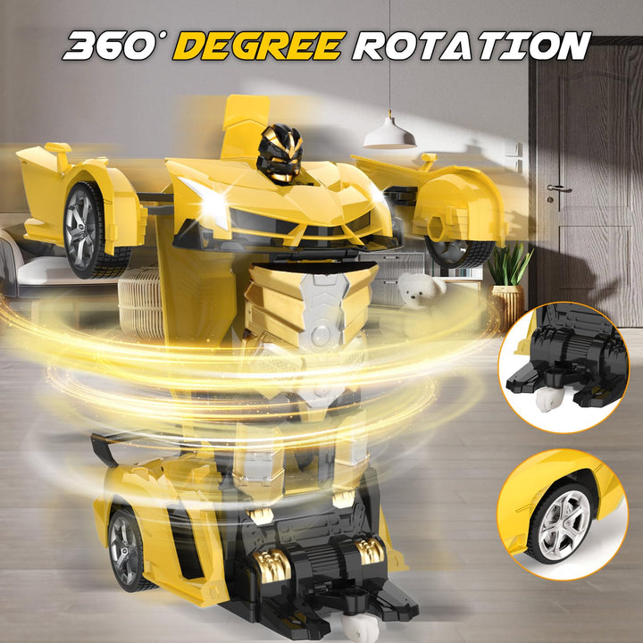 Carro Robot Britik Rc 2en1 Amarillo con Luces LED