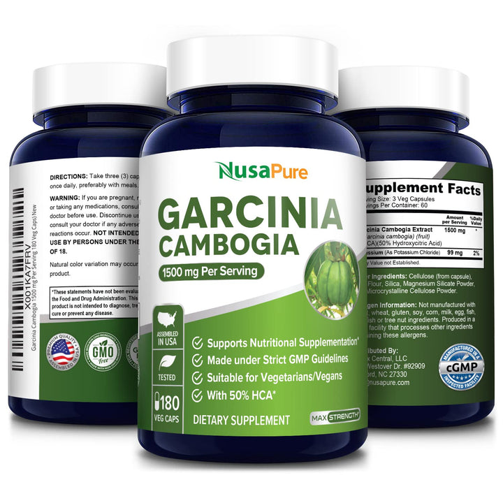 Garcinia Cambogia NusaPure 1.500 mg - 180 capsulas vegetales