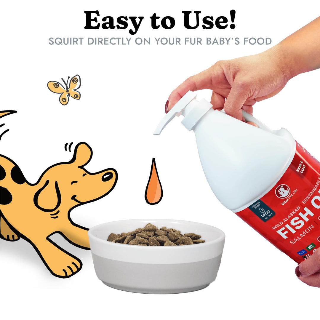 Aceite de pescado Vital Pet Life perros salmon y abadejo 64 oz