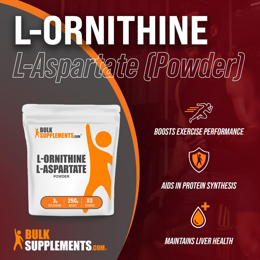 L-Ornithine + L-Aspartato BulkSupplements - 250 g polvo