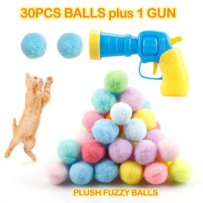 Lanzador MeoHui CBT-31 con 30 Pelotas Suaves Interactivas para Gatos