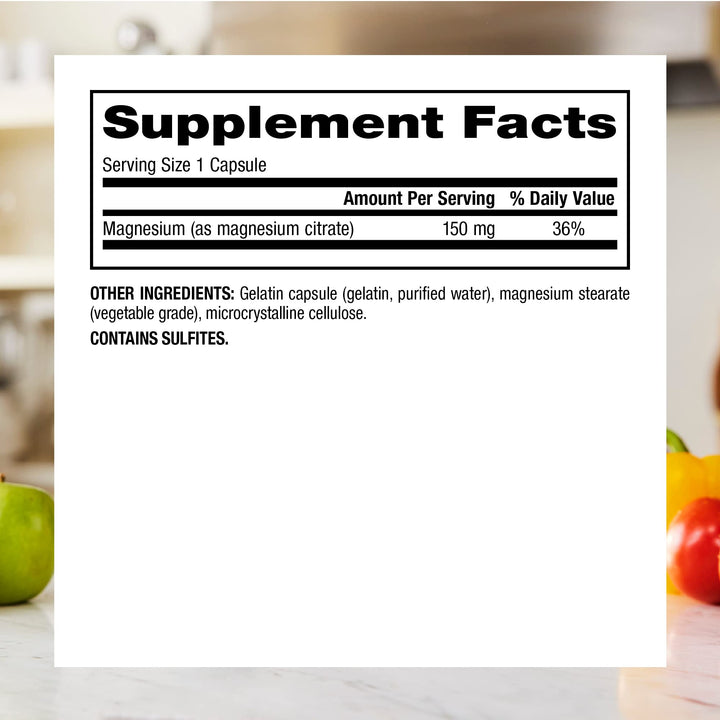 Magnesio Citrato Webber Naturals 150 mg - 250 capsulas sin gluten