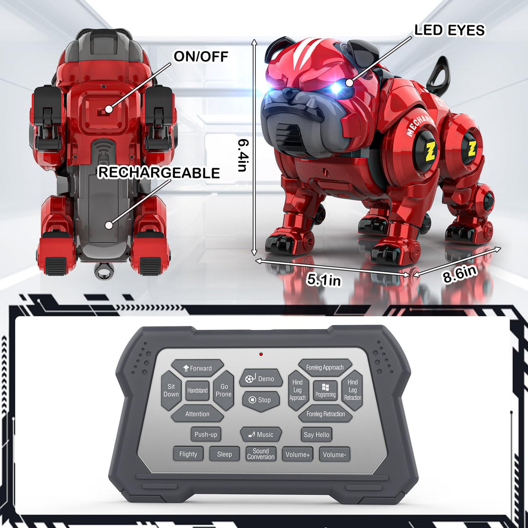 Perro Robot Lterfear Rc Programable con Luces y Musica