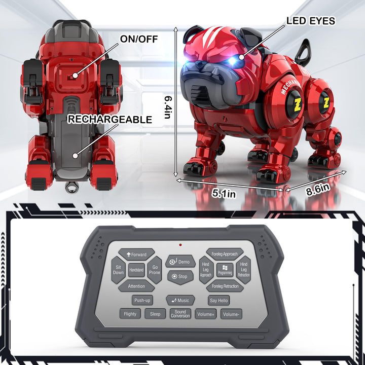 Perro Robot Lterfear Rc Programable con Luces y Musica