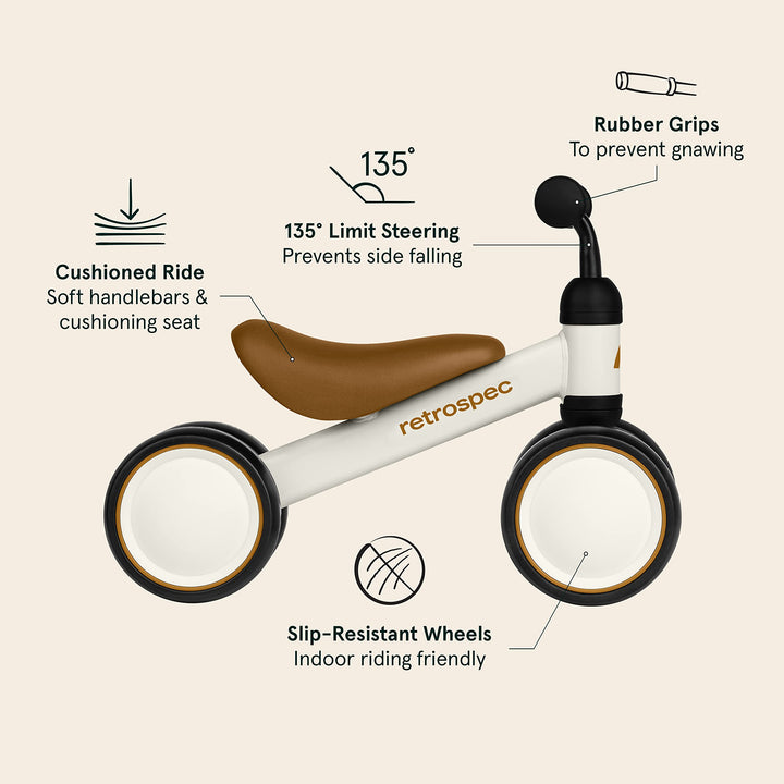 Bicicleta de equilibrio Retrospec Cricket 4 ruedas para bebe 12-24M