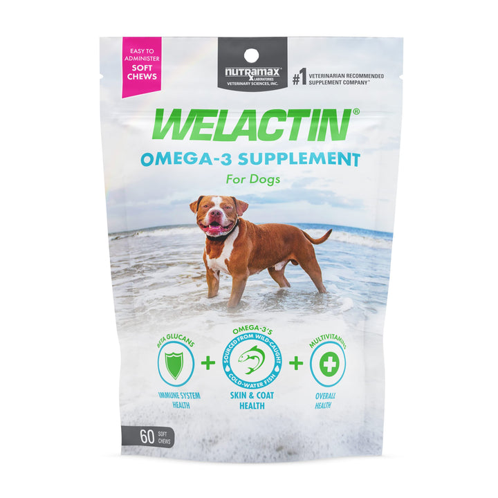 Nutramax Welactin Omega 3 con 60 Chews Piel, pelaje y defensas perros