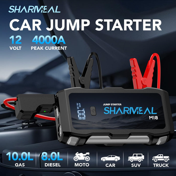 Arrancador de Bateria Sharmeal M10 5000A Portatil 12V
