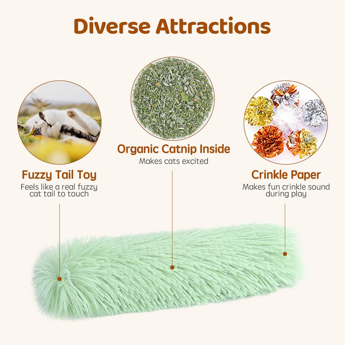 Cojines Potaroma CTP-3 Catnip Toys para Gatos x3