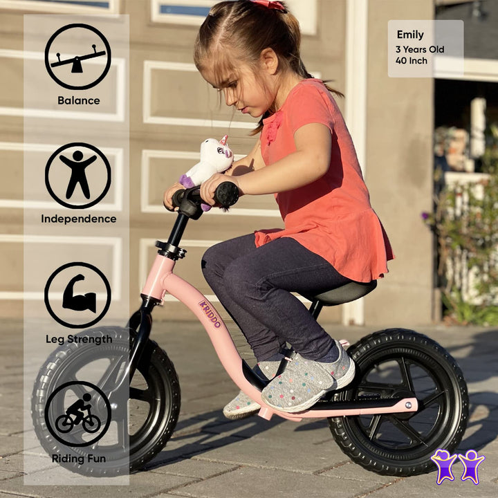 Bicicleta de equilibrio KRIDDO con unicornio para niños