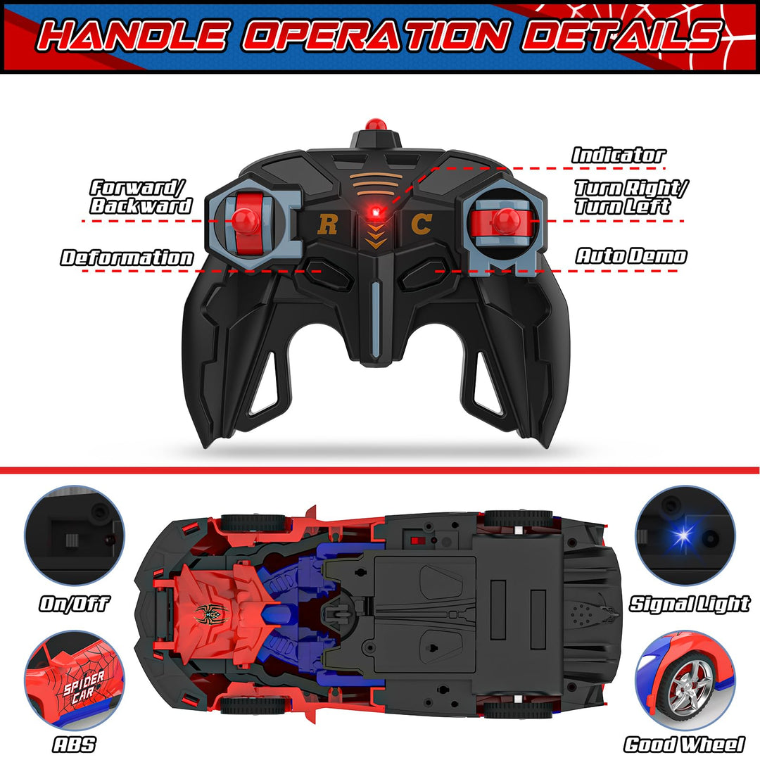 Carro Robot BLUEJAY Spider Rc 2en1 con Luces LED