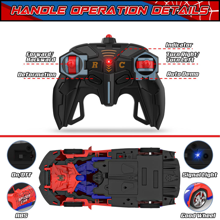 Carro Robot BLUEJAY Spider Rc 2en1 con Luces LED