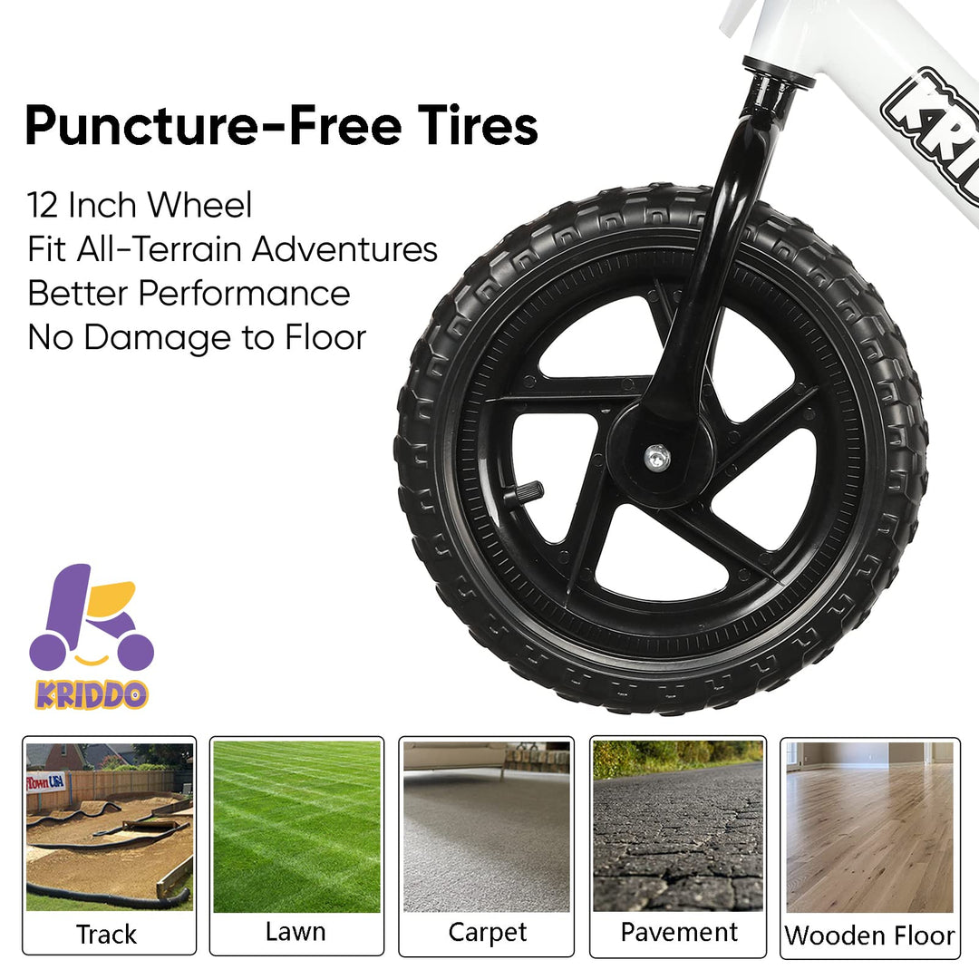 Bicicleta de equilibrio KRIDDO 12" sin pedales para niños 2-5 años