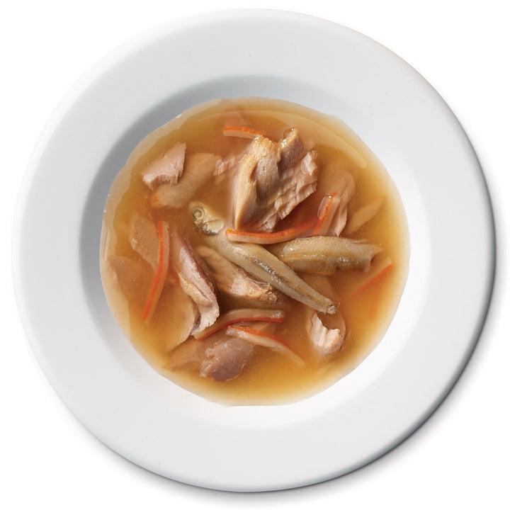 Comida humeda Purina Fancy Feast Broths mariscos 12 sobres