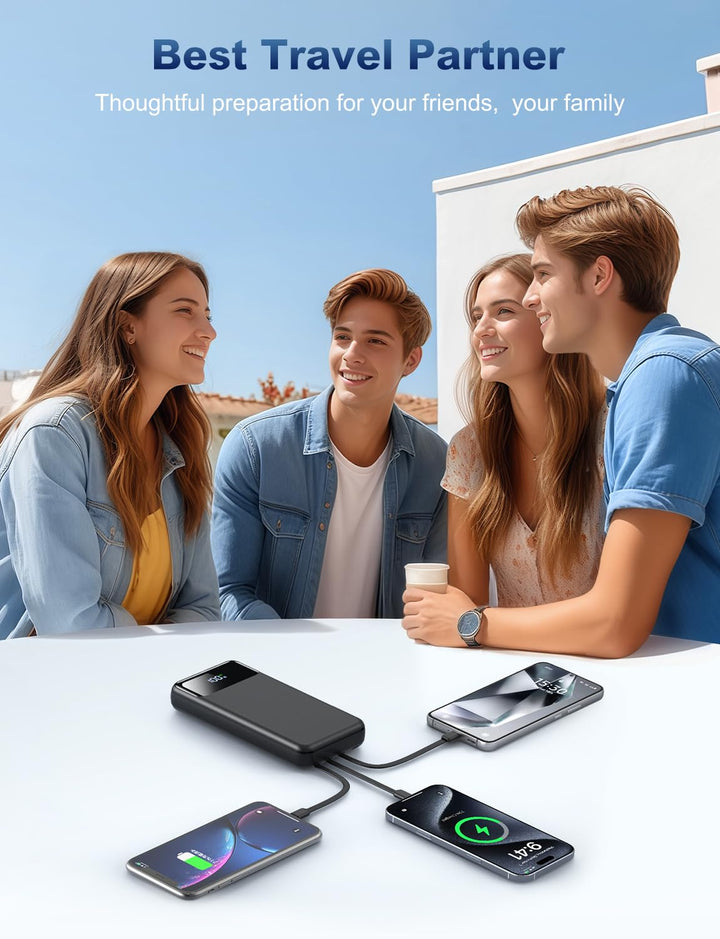 OHOVIV Power Bank 50000mAh con cables integrados y carga rápida 22.5W