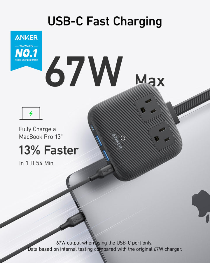 Anker estacion de carga Nano 67W 6 en 1 con puertos USB-C y AC