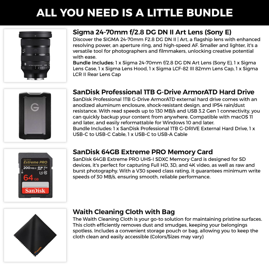 Lente Sigma 24 70mm F2.8 DG DN II Art Sony E Profesional