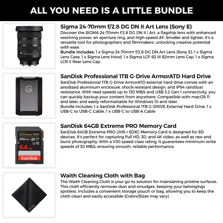 Lente Sigma 24 70mm F2.8 DG DN II Art Sony E Profesional