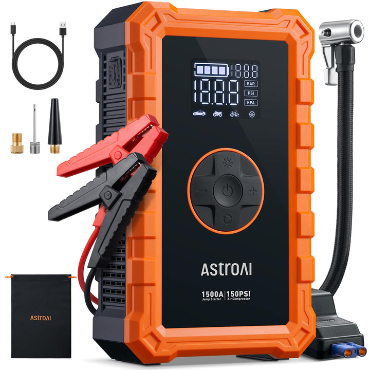Arrancador de Bateria AstroAI S8 1500A con Compresor 12V