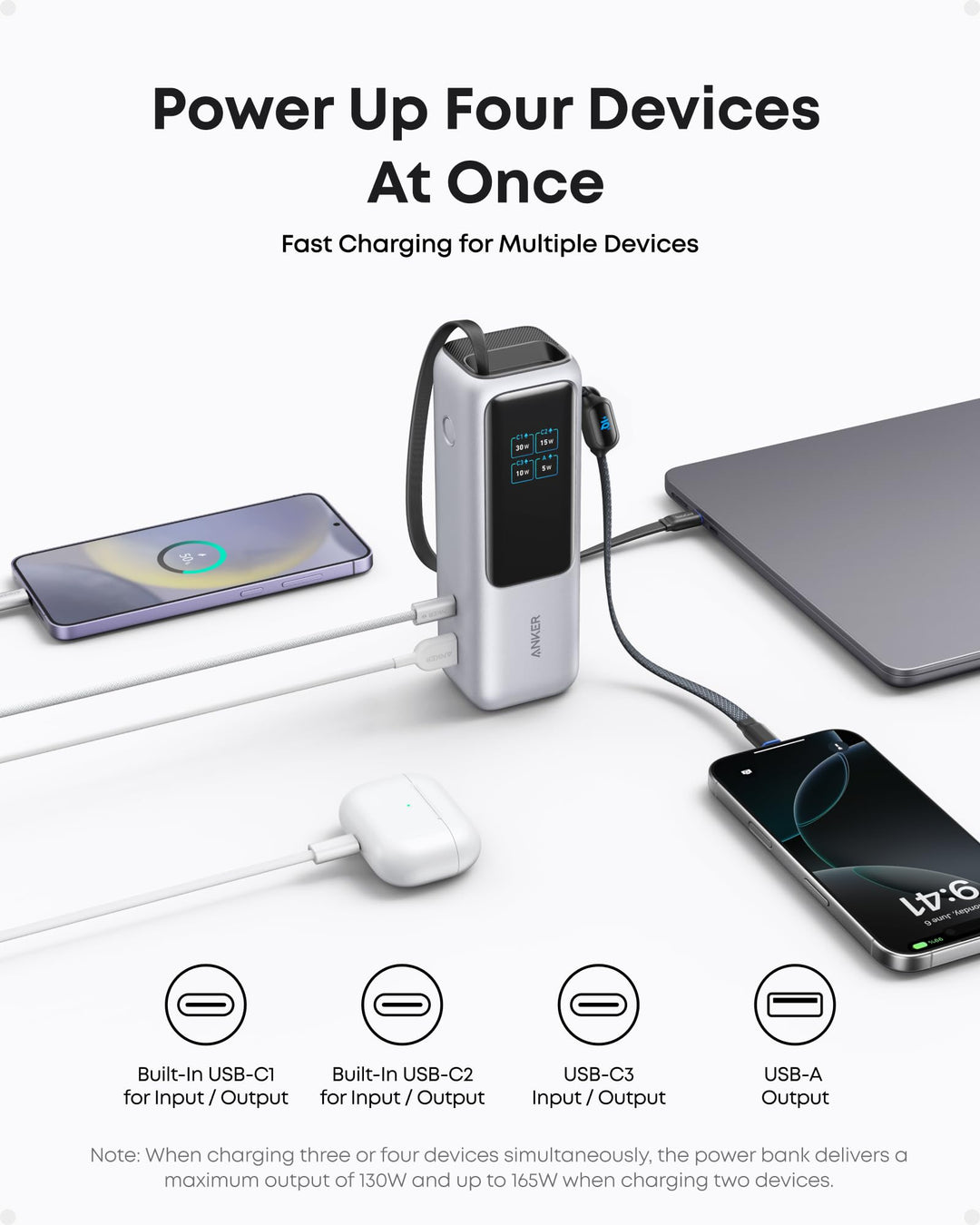 Anker 737 Power Bank 25000mAh 165W con triple USB-C y pantalla digital